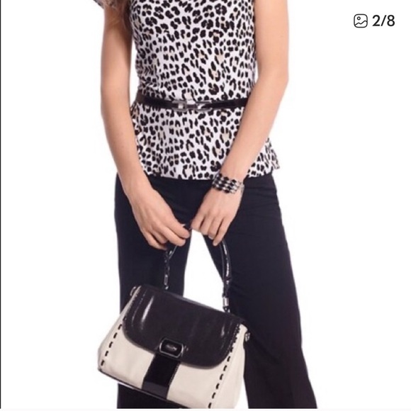 White House Black Market Leopard Print Peplum Top size small - Picture 3 of 12